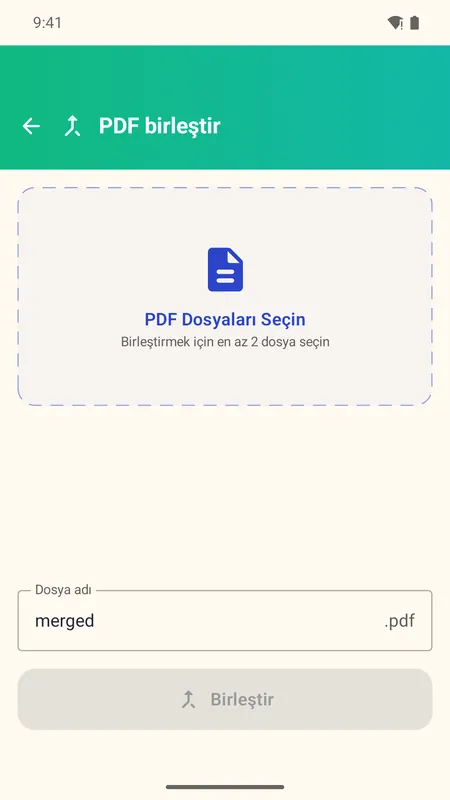 OmniDoc ekranı: PDF birleştir’i aç