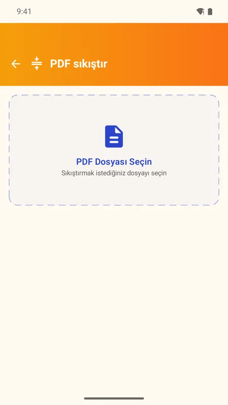 OmniDoc ekranı: PDF sıkıştır aracını aç ve dosyanı seç