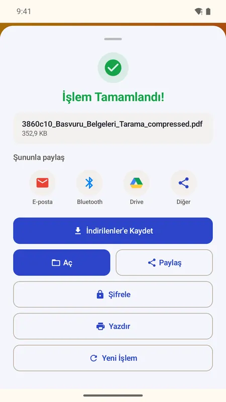 OmniDoc ekranı: Kaydet ya da gönder