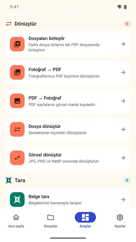 OmniDoc ekranı: Dosya Dönüştürücü’yü aç